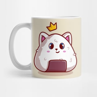 Cute Cat Onigiri With Crown Cartoon Mug